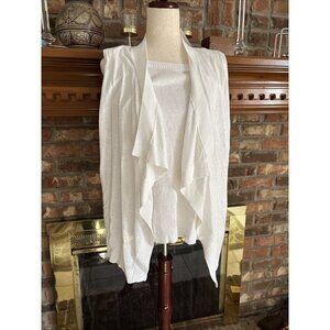 Dana Bushman White Linen Blend Sweater Size Large NWT